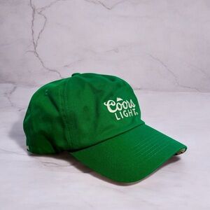 Coors Light Hat Cap SnapBack Kelly Green St Patrick’s Day Shamrock Brim NWOT